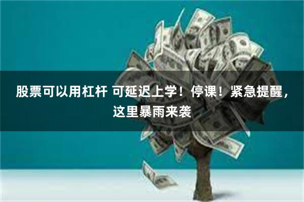 股票可以用杠杆 可延迟上学！停课！紧急提醒，这里暴雨来袭